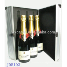 high quality aluminum wine box for 3 bottles from China factory wholesales